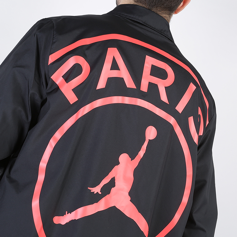 мужская черная куртка Jordan PSG Coaches Jacket BQ4213-011 - цена, описание, фото 5